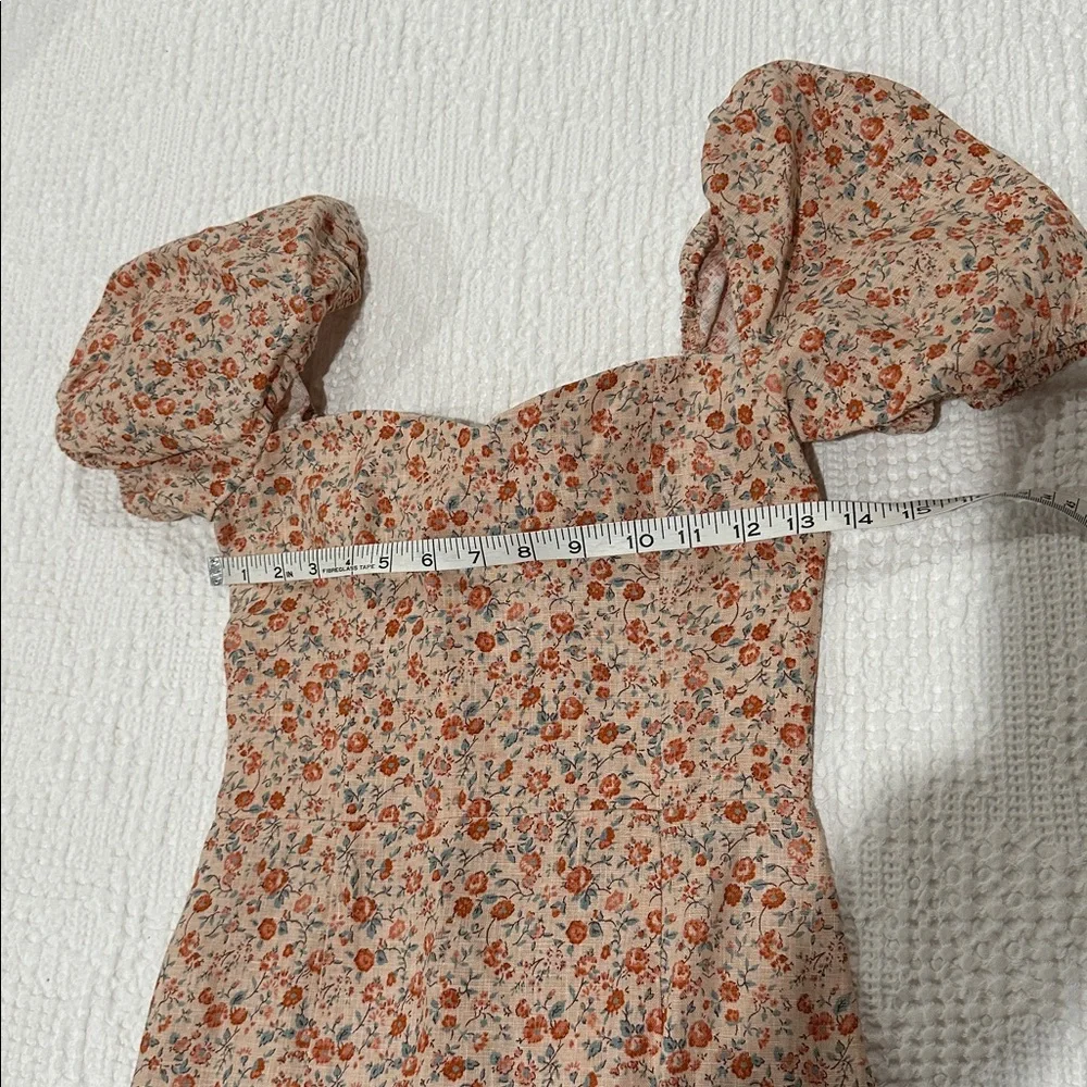 REFORMATION Denver Floral Print Linen Midi Dress Sz 2 cottagecore coquette boho - Picture 9 of 11